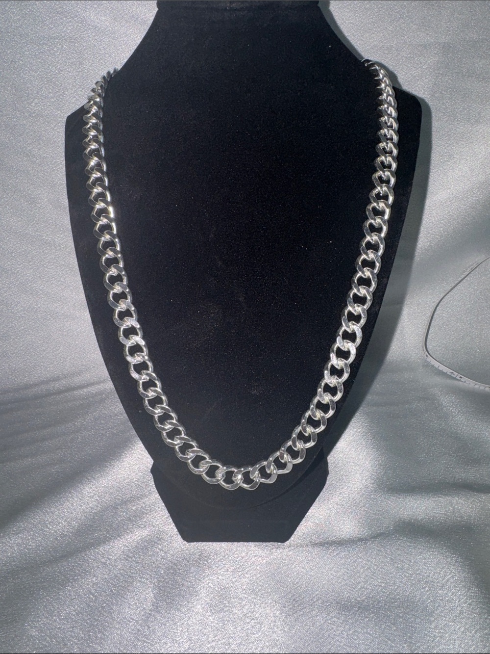 New! 10mm/28in. Pure Silver Curb Chain Necklace!
